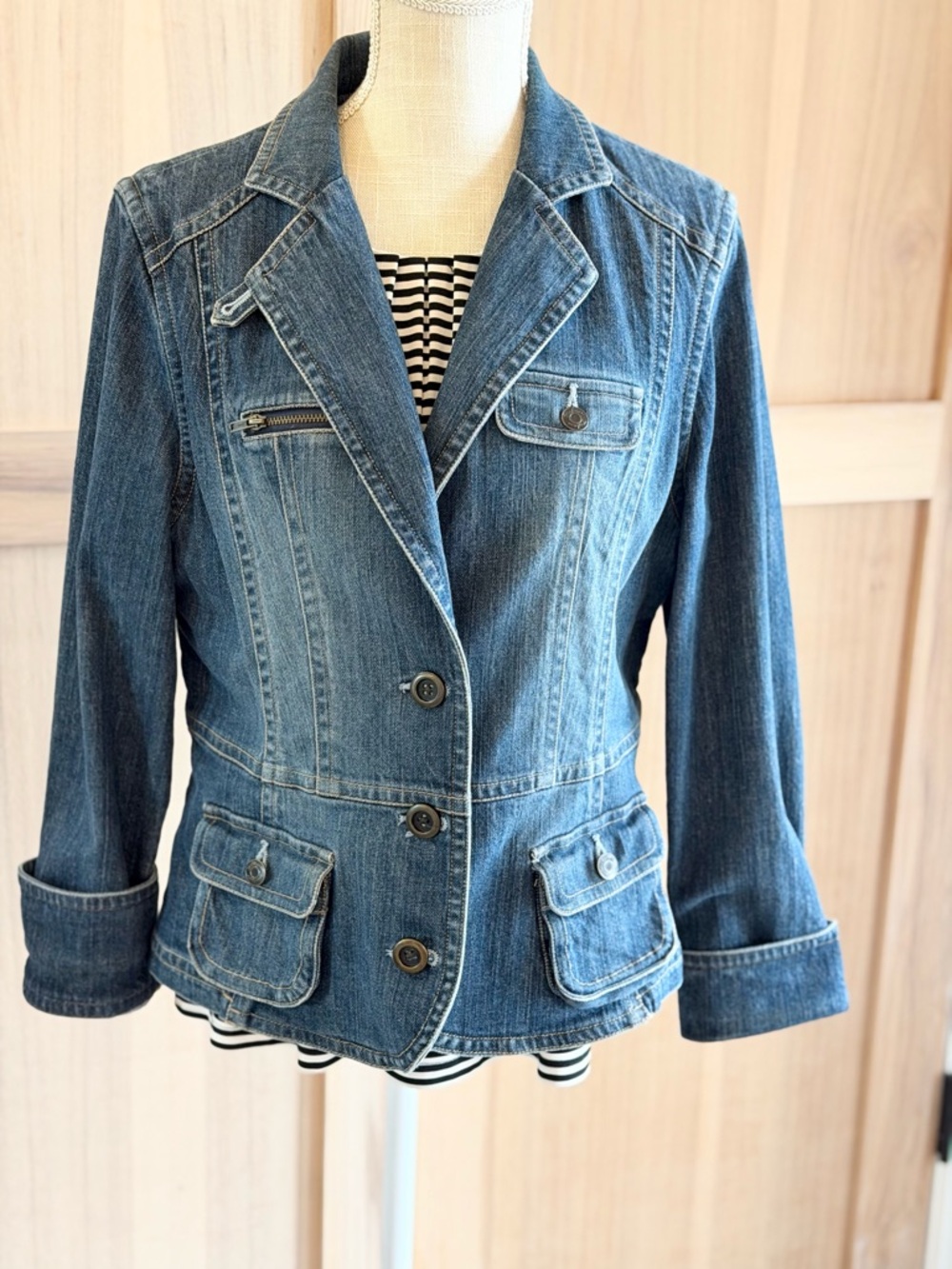 Madison Denim Jean Jacket. Women’s Sz-14 | Peplum | Timeless | Classic | Preppy